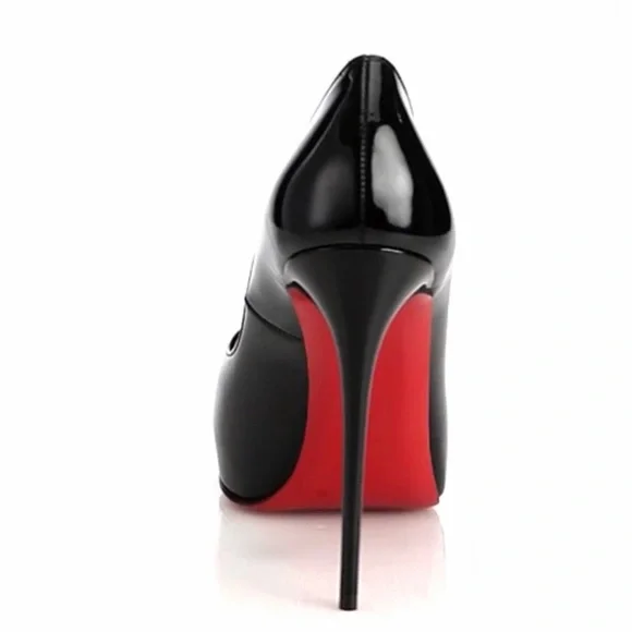 Christian Louboutin,Very Privé 120 Peep-Toe Black Patent Leather